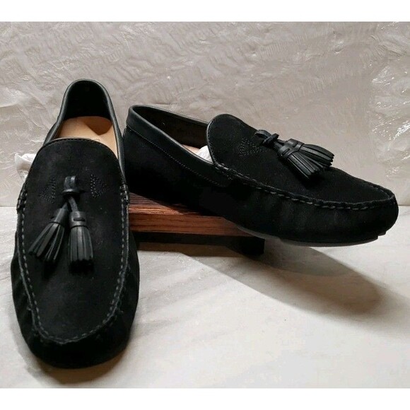 UGG Men\'s Marris Tassel Loafers Black Leather Shoes SN 1017319 Size 8 main image 11